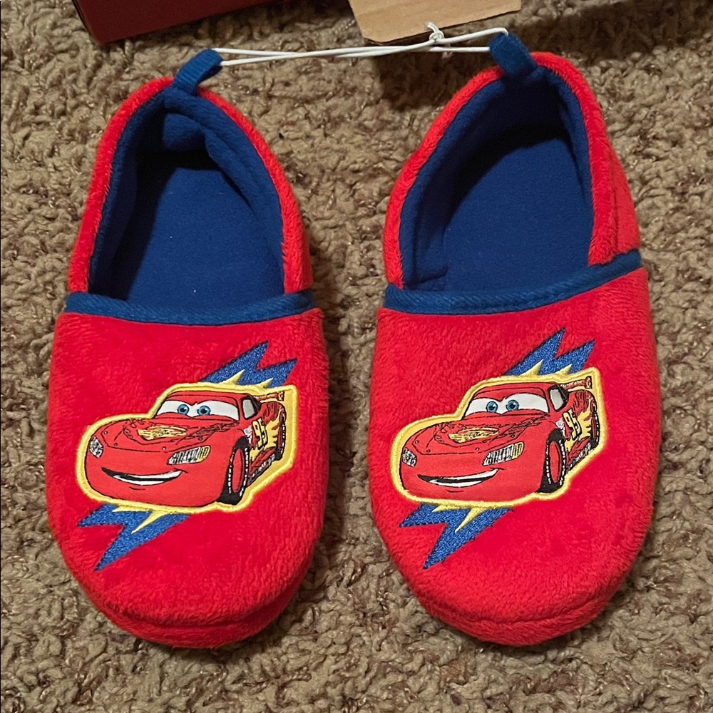 Disney Cars Red and Blue Kids Slippers
